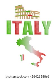Italy. Colosseum and national colors