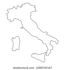 italy contour map background with states. italy contour map isolated on white background. Vector illustration