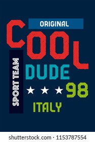 italy cool dude,t-shirt design