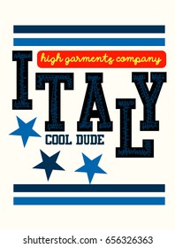 italy cool dude,t-shirt print poster vector illustration