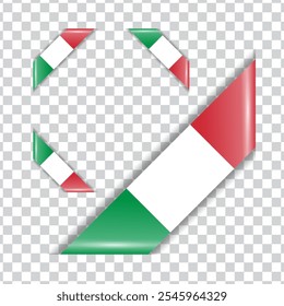 Italy corner national flag with shadow
