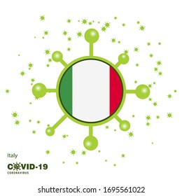Italy Coronavius Flag Awareness Background. Stay home, Stay Healthy. Take care of your own health. Pray for Country