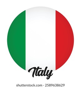 Italy country flag in circle vector illustration