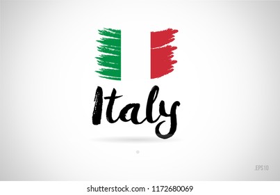 Italy Italy Country Flag Concept Grunge Stock Vector (Royalty Free ...