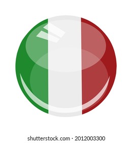 Italy country flag vector round and glossy