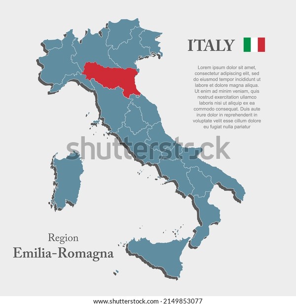 Italy\
country - high detailed illustration map divided on regions. Blank\
Italy map isolated on white background. Vector template region\
Emilia-Romagna for website, pattern,\
infographic