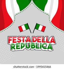 italy country independence day festa della repubblica design with added green red white flag added elegant style celebration lettering