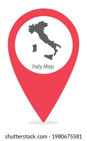 Italy Country Map in Location Icon .