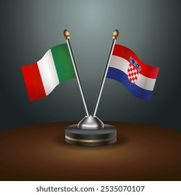 Tabela da Itália e da Croácia sinaliza relação com fundo de gradiente. Ilustração de vetor