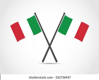 Italy Crossed Flag