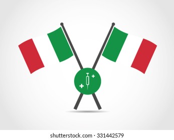 Italy Crossed Flag Emblem
