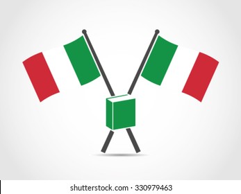 Italy Crossed Flag Emblem Book Author