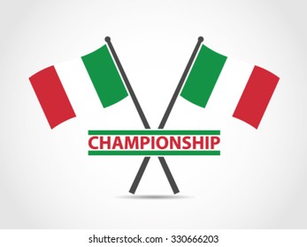 Italy Crossed Flag Emblem Championship