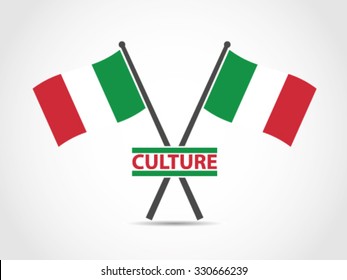 Italy Crossed Flag Emblem Culture