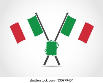 Italy Crossed Flag Emblem Data File Paper