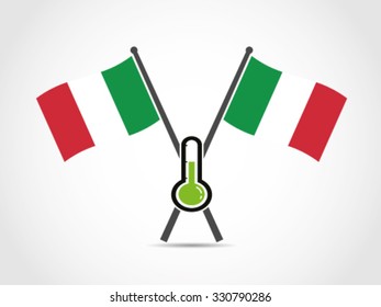 Italy Crossed Flag Emblem Normal Temperature