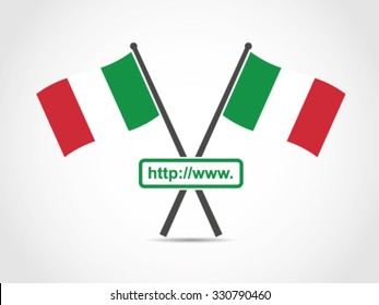 Italy Crossed Flag Emblem Website