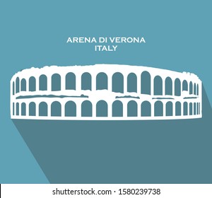 Italy culture concept represented by arena di verona icon. Isolated and flat illustration. Building view of Verona is a city in northern Italy’s Veneto region. Amfiteatr
