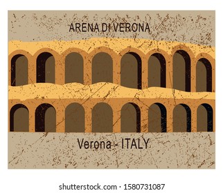 Italy culture concept represented by arena di verona icon. Isolated and flat illustration. Building view of Verona is a city in northern Italy’s Veneto region. Amfiteatr