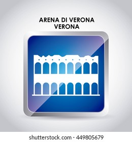 Italy culture concept represented by arena di verona icon. Colorfull and flat illustration. 
