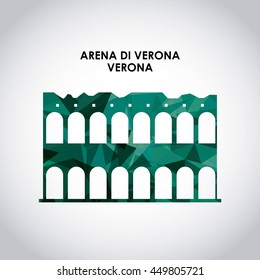 Italy culture concept represented by arena di verona icon. Colorfull and polygonal illustration. 