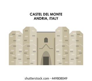 Italy culture concept represented by castel de monte icon. Isolated and flat illustration. 