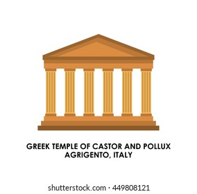 Italy culture concept represented by greek temple icon. Isolated and flat illustration. 