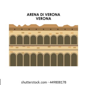 Italy culture concept represented by arena di verona icon. Isolated and flat illustration. 