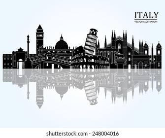 Italy detailed skyline. Vector illustration