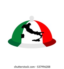 Italy dish tray sign isolated. Food Italian national cuisine logo.
