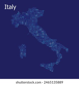 Italy dotted map blue background