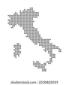 Italy - Dotted Map. Map formed by Dots. Vector Illustration
