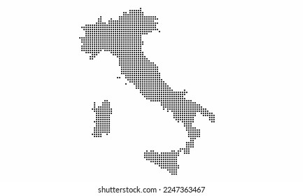 Italy dotted map with grunge texture in dot style. Abstract vector illustration of a country map with halftone effect for infographic. 