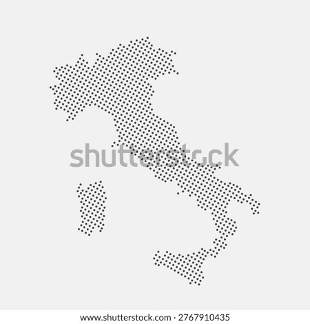 Italy dotted map isolated on a white background. Italy Map background. Map of Italy with dots. Vector illustration