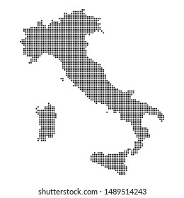 italy dotted map, vector illustration