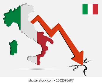 Italy economic crisis concept Vector illustration eps 10