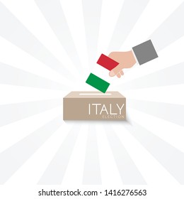 italy Elections Vote Box Vector 