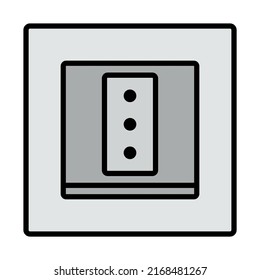 Italy Electrical Socket Icon. Editable Bold Outline With Color Fill Design. Vector Illustration.