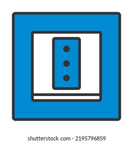 Italy Electrical Socket Icon. Editable Bold Outline With Color Fill Design. Vector Illustration.