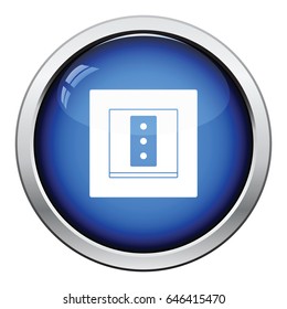 Italy electrical socket icon. Glossy button design. Vector illustration.