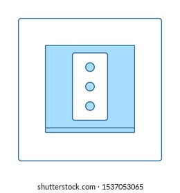 Italy Electrical Socket Icon. Thin Line With Blue Fill Design. Vector Illustration.