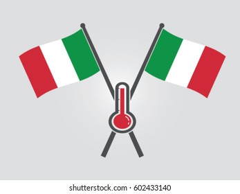 Italy Emblem Hot Temperature
