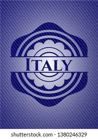 Italy emblem with jean background