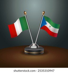 La tabla de Italia y Guinea Ecuatorial señala la relación con el fondo de gradiente. Ilustración vectorial