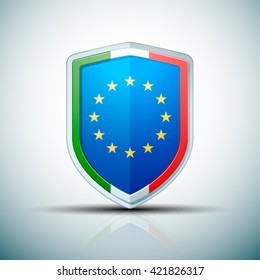 Italy & EU shield sign