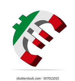 Italy Euro Symbol Vector Silhouette