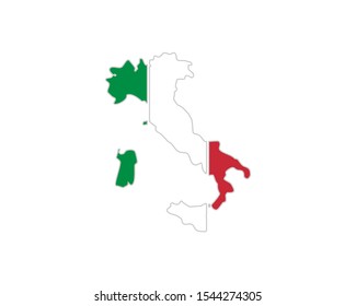 Italy, Europe Countries Map Vector Icon Template Illustration Design