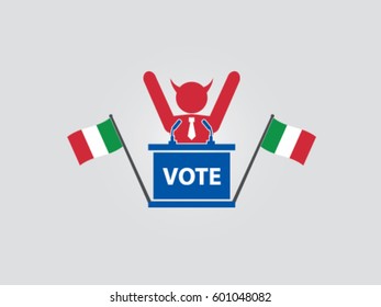 Italy Evil Politician Celebrate Podium Vote