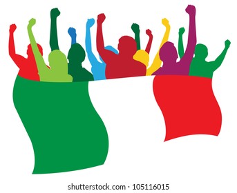 Italy fans vector illustration