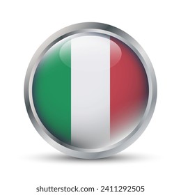Italy Flag 3D Badge Illustration